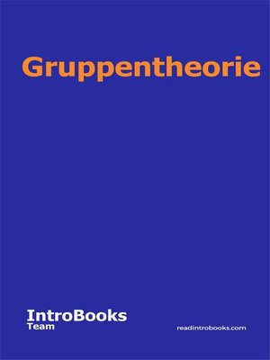 cover image of Gruppentheorie